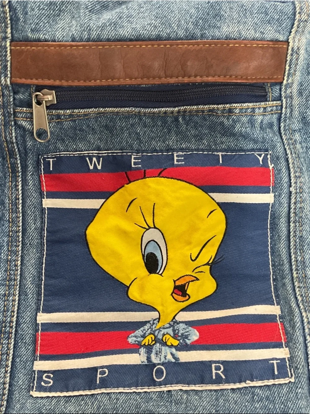 Tweety Sport Denim Duffel Bag - Blue